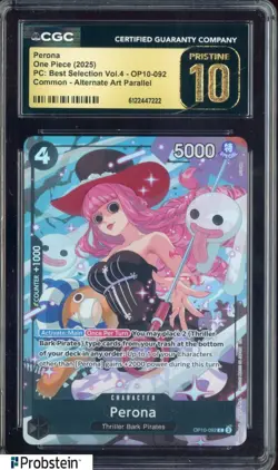 2025 One Piece PC Best Selection Vol.4 OP10-092 Perona Alt Art CGC 10 PRISTINE - Image 1