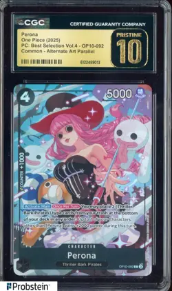 2025 One Piece PC Best Selection Vol.4 OP10-092 Perona Alt Art CGC 10 PRISTINE - Image 1