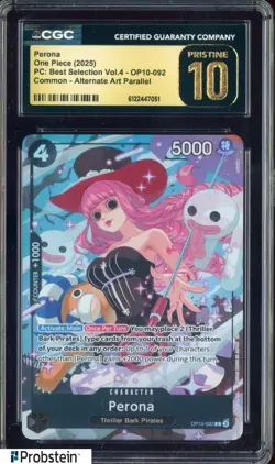 2025 One Piece PC Best Selection Vol.4 OP10-092 Perona Alt Art CGC 10 PRISTINE - Image 1