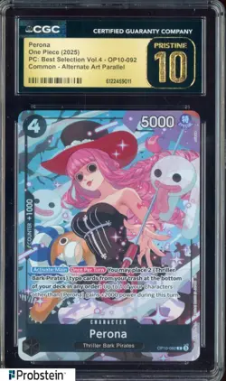 2025 One Piece PC Best Selection Vol.4 OP10-092 Perona Alt Art CGC 10 PRISTINE - Image 1