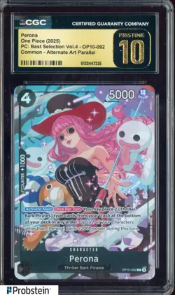 2025 One Piece PC Best Selection Vol.4 OP10-092 Perona Alt Art CGC 10 PRISTINE - Image 1