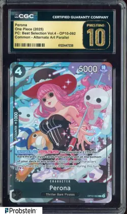 2025 One Piece PC Best Selection Vol.4 OP10-092 Perona Alt Art CGC 10 PRISTINE - Image 1