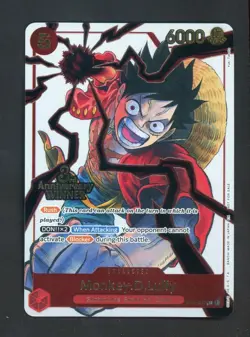 One Piece TCG 3rd Anniversary Winner ST01-012 Monkey.D.Luffy SR Foil - Image 1