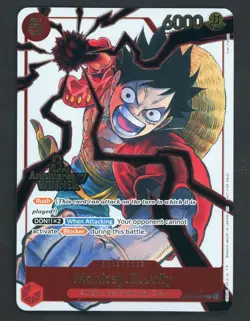 One Piece TCG 3rd Anniversary Winner ST01-012 Monkey.D.Luffy SR Foil - Image 1