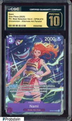 2025 One Piece PC Best Selection Vol.4 OP09-070 #Nami Alt Art CGC 10 PRISTINE - Image 1