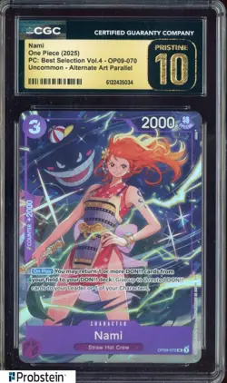 2025 One Piece PC Best Selection Vol.4 OP09-070 #Nami Alt Art CGC 10 PRISTINE - Image 1
