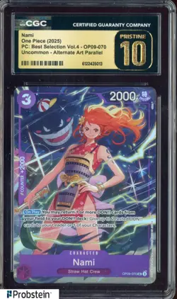 2025 One Piece PC Best Selection Vol.4 OP09-070 #Nami Alt Art CGC 10 PRISTINE - Image 1