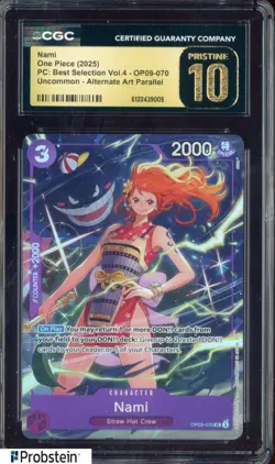 2025 One Piece PC Best Selection Vol.4 OP09-070 #Nami Alt Art CGC 10 PRISTINE - Image 1