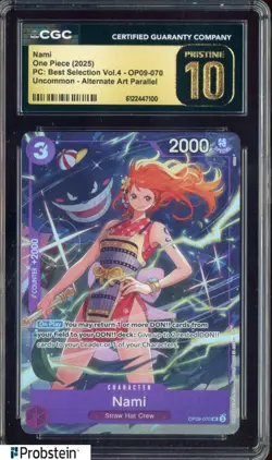 2025 One Piece PC Best Selection Vol.4 OP09-070 #Nami Alt Art CGC 10 PRISTINE - Image 1