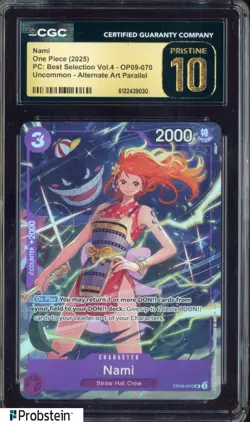 2025 One Piece PC Best Selection Vol.4 OP09-070 #Nami Alt Art CGC 10 PRISTINE - Image 1