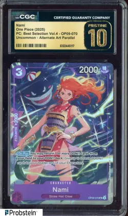 2025 One Piece PC Best Selection Vol.4 OP09-070 #Nami Alt Art CGC 10 PRISTINE - Image 1