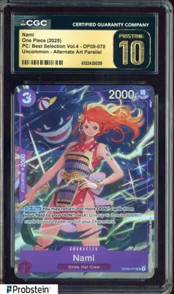 2025 One Piece PC Best Selection Vol.4 OP09-070 #Nami Alt Art CGC 10 PRISTINE - Image 1