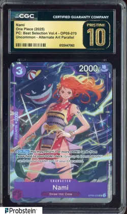 2025 One Piece PC Best Selection Vol.4 OP09-070 #Nami Alt Art CGC 10 PRISTINE - Image 1