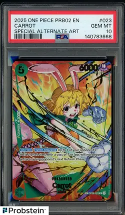 2025 One Piece PRB02 EN #023 Carrot Special Alternate Art PSA 10 GEM MINT - Image 1