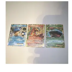 Pokemon EX Blastoise, Charizard, Venusaur Card Lot - 3 Cards - Image 1