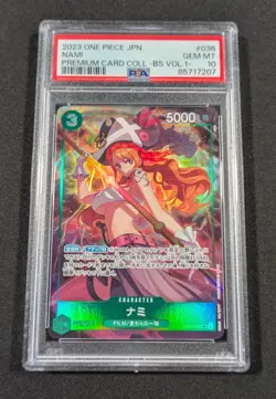 One Piece Japanese Holo Nami OP02-036 PSA 10 GEM MINT Premium Card Coll Vol. 1 - Image 1