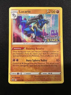 Pokemon Lucario Holo Promo Card SWSH186 Aura Sphere Volley Sword & Shield - Image 1