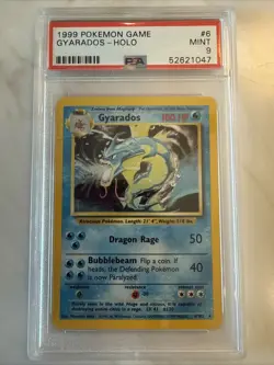 1999 Pokemon Game Gyarados Holo Card #6 PSA 9 - Image 1