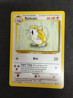 Pokemon TCG Raticate Card 40/102 Base Set WOTC Uncommon 1999 - Image 1