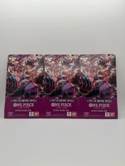 One Piece OP-11 A Fist Of Divine Speed 12-Card Sleeved Booster Pack Lot of 3 - Image 1