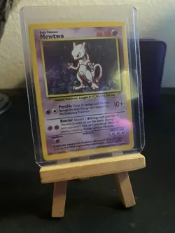 Pokemon Mewtwo TCG Base Set Holo Unlimited Rare Card 10/102 LP Condition - Image 1