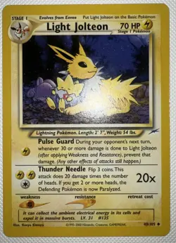 Pokemon TCG Light Jolteon Neo Destiny Card 48/105 Regular LP - Image 1