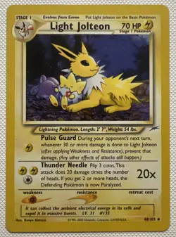 Pokemon TCG Light Jolteon Neo Destiny Card 48/105 Regular LP - Image 2