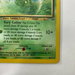 1st edition Scyther 46/76 Neo Discovery Uncommon Pokemon Card Good - Image 4