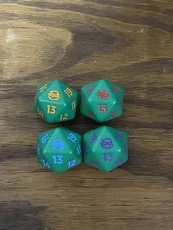 Mtg (TMT) TEENAGE MUTANT NINJA TURTLES ~ Complete Set Of (4) Die Spindown D20 - Image 1