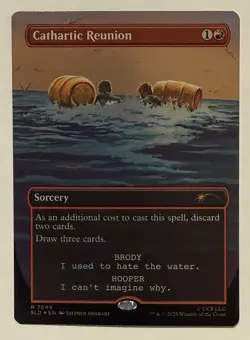 Cathartic Reunion Borderless Rainbow Foil - JAWS Secret Lair MTG - Image 1