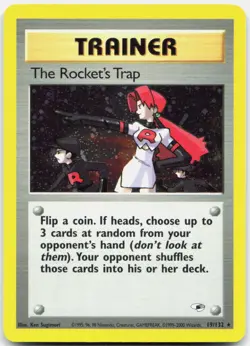 Pokemon TCG The Rocket's Trap Gym Heroes Holo Rare 019/132 Unlimited Holo - Image 1