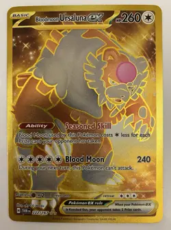 Pokemon Bloodmoon Ursaluna ex 222/167 Sv06 Hyper Rare Full Art Holo 260 HP - Image 1