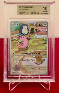Chansey 2024 Pokemon TCG Twilight Masquerade #187/167 BGS PRISTINE 10 - POP #2 - Image 1