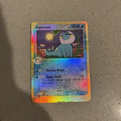 Pokemon TCG Vaporeon Sandstorm Reverse Holo Rare 25/100 LP poor condition - Image 1