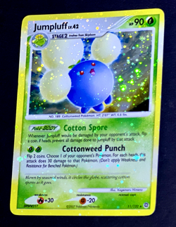 2007 Pokemon JUMPLUFF Secret Wonders HOLO BLEED Error Card 11/132 Rare 4 SWIRLS - Image 1
