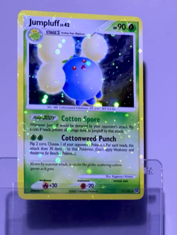 2007 Pokemon JUMPLUFF Secret Wonders HOLO BLEED Error Card 11/132 Rare 4 SWIRLS - Image 2