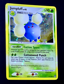 2007 Pokemon JUMPLUFF Secret Wonders HOLO BLEED Error Card 11/132 Rare 4 SWIRLS - Image 3