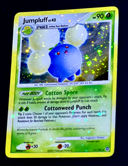 2007 Pokemon JUMPLUFF Secret Wonders HOLO BLEED Error Card 11/132 Rare 4 SWIRLS - Image 4