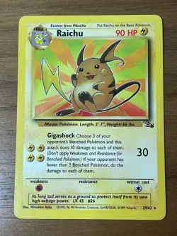 Pokemon - Fossil - Raichu - 1st Edition - 29/62 - Image 1