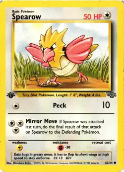 Pokemon TCG Jungle Spearow 62/64 Regular Common 1st Edition DMG - Image 1