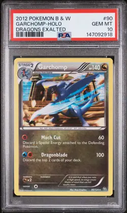 2012 POKEMON BLACK & WHITE DRAGONS EXALTED #90 GARCHOMP-HOLO PSA 10 - Image 1