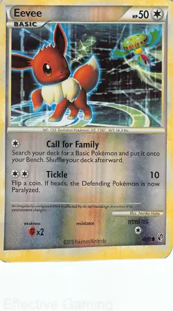 Eevee 48/90 Common HGSS Undaunted Pokemon MP Hotta Reverse holo - Image 1