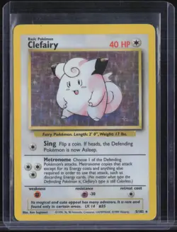 1999 Pokemon Holo #5 Clefairy - Image 1