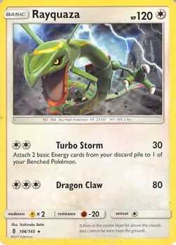 Rayquaza 106/145 Rare Guardians Rising Pokemon MP - Image 1