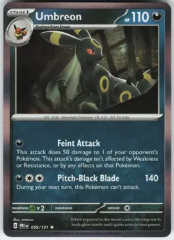 Umbreon 059/131 Holo Rare SV: Prismatic Evolutions Pokemon Near Mint - Image 1