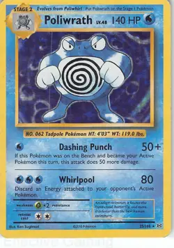 Poliwrath 25/108 Holo Rare Evolutions Pokemon Holo HP Sugimori - Image 1