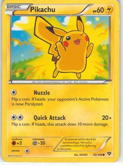 Pikachu 42/146 Common XY Pokemon HP MAHOU - Image 1