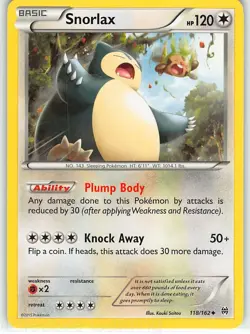 Snorlax 118/162 Uncommon BREAKthrough Pokemon NM Saitou - Image 1
