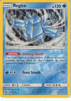 Regice 28/111 Holo Promo Sun & Moon reverse holo Pokemon LP Fukuda - Image 1