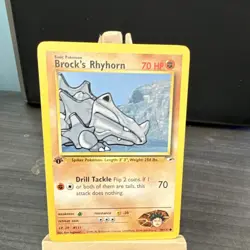 Pokemon Brock's Rhyhorn Gym Heroes 1st Edition (70/132) NM - Image 1